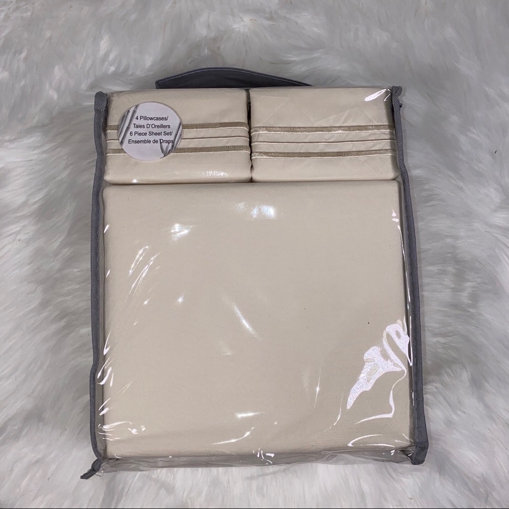 ✨SALE✨Queen 6pc French Vanilla Bedsheets - Picture 3 of 6